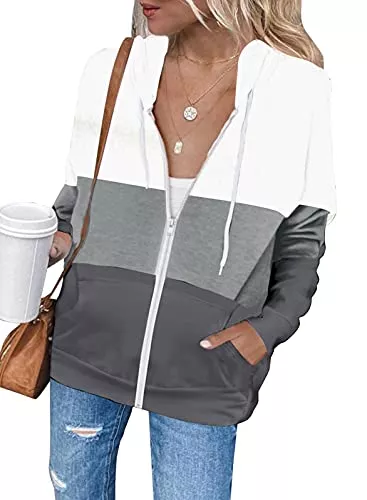 Maavoki Kapuzenpullover Maavoki Damen Zip Hoodie Langarm Kapuzenpulli Fleece Outwear Jacken Herbst Winter Sweatjacke