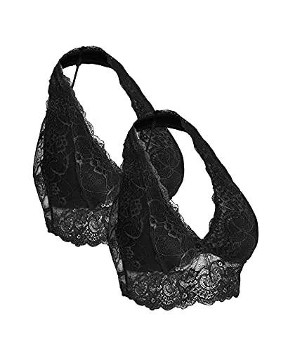 SHEKINI Unterwäsche & Dessous SHEKINI Damen Blumen BH Spitze Bralette Bustier Crop Top BH ohne Bügel Comfort Bra V-Ausschnitt Jeden Tag BHS Top für Frauen