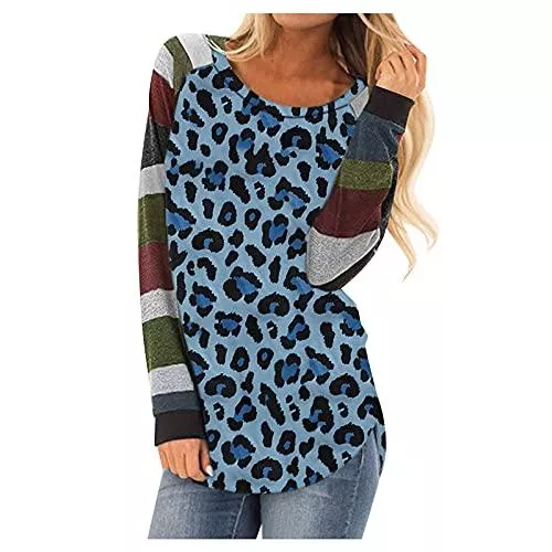 YJUU Langarmshirts Damen Sweatshirt Damen Longshirt Langarm Pullover Langarmshirt Shirt top Einfarbig Sexy Casual Basic T-Shirt Tops Blouse Mode Lange Ärmel O-Ausschnitt Drucken Beiläufig Bluse T-Shirt Tops