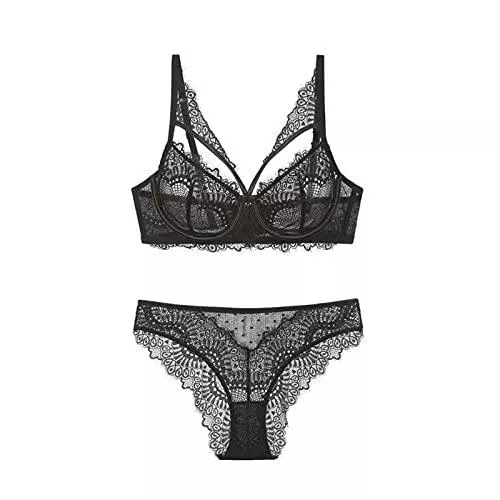 SENFEISM Unterwäsche & Dessous SENFEISM Sexy Dessous-Set für Damen, aus dehnbarem Spitze, ultradünn, BH und Höschen, hautfreundlich, bequem