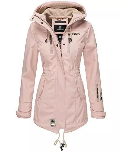 MARIKOO Jacken MARIKOO Damen Jacke Softshelljacke Übergangsjacke Outdoor Winddichte Wasserabweisend Funktionsjacke mit Kapuze XS - XXL Zimtzicke