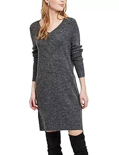 VILA Freizeit Vila NOS Damen Vivikka L/S Knit V-Neck Dress-Noos Kleid