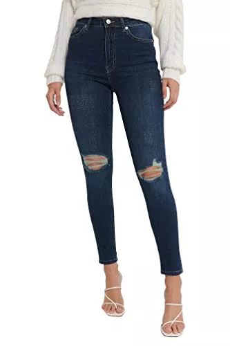 NA-KD Jeans NA-KD Damen Skinny High Waist Destroyed Jeans