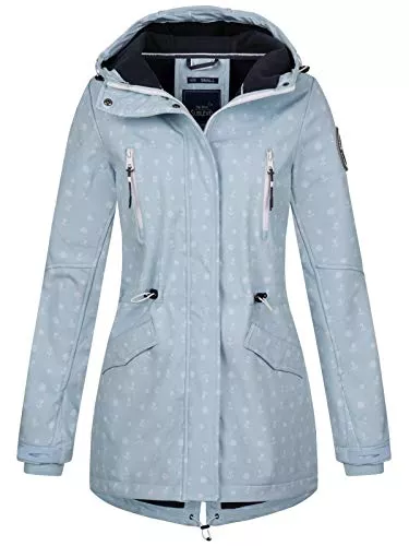 Sublevel Jacken Sublevel Damen Softshell-Jacke Kurzmantel Dots - Anker - Birds - Alloverprint