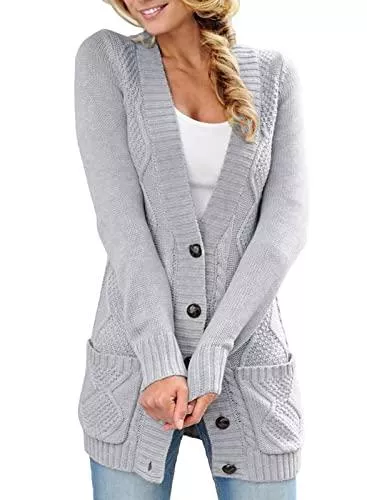 HAPPY SAILED Strickjacken HAPPY SAILED Damen Langarm Strickjacke Cardigan Strickcardigan mit Knopf