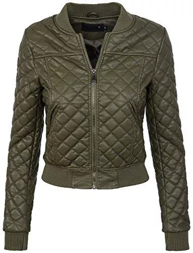 Rock Creek Jacken Rock Creek Selection Damen Bomberjacke Kunstleder Jacke Übergangs Jacke Blousen Lederoptik D-299 S-XL / 36-42