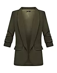 Zarlena Blazer Zarlena Damen Blazer 3/4-Ärmel elegant lang Reverskragen Jacke Sakko Anzug
