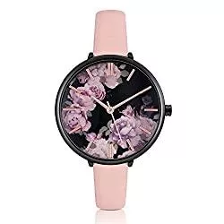 KIMOMT Uhren KIMOMT Damenuhren Lederband Luxus Quarzuhren wasserdichte Mode Kreative Armbanduhr für Damen Mädchen Damen