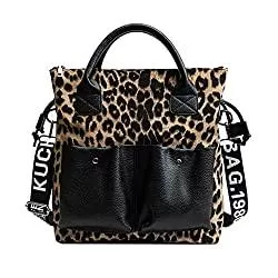 RFVBNM Taschen & Rucksäcke RFVBNM Damenhandtaschen Leopardenmuster große Umhängetaschen PU Leder Schultertasche mode Henkeltasche
