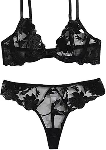 GVIANCXI Unterwäsche & Dessous GVIANCXI Push Up BH Set mit Verschluss vorne, Damen B¨¹Gel BH Set Spitze BH und Slip Nicht Abnehmbarer Bra Panty Lingerie