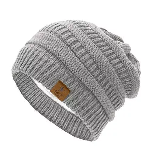 Durio Hüte & Mützen Durio Mütze Damen Winter Strickmütze Grobstrick Warme Beanie mit Innenfutter