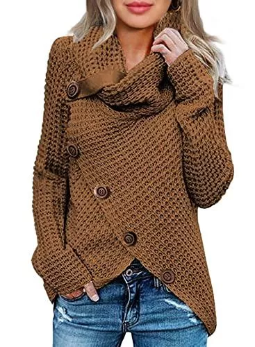GOSOPIN Pullover & Strickmode GOSOPIN Damen Pullover lose Pullis Langarm Oberteil Rollkragen Outwear S-XXL