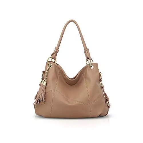 NICOLE &amp; DORIS Taschen & Rucksäcke NICOLE &amp; DORIS Damen Handtasche Umhängetasche mit großer Kapazität Weiche Ledertasche Shopper Handtasche Top Griff Taschen mit Quaste Khaki