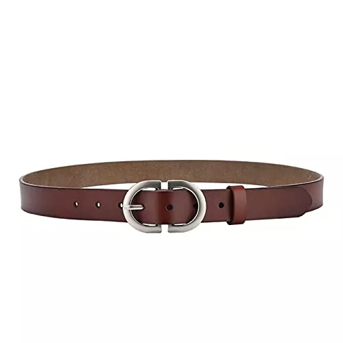 XIN NA RUI Gürtel XIN NA RUI GüRtel Damen, 130cm Frauen Gürtel Pin Schnalle Metall Verstellbare Taille Jeans Mädchen Dame Gürtel Gürtel (Color : Dark Brown, Size : Length 90cm)