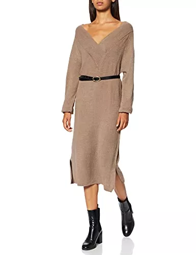 Vila Freizeit Vila Damen Vimadelia V-Neck L/S Knit Dress-Noos Kleid