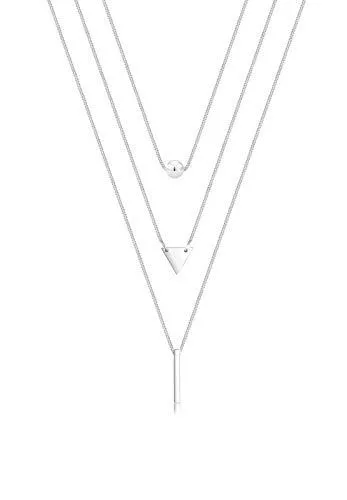 Elli Schmuck Elli Halskette Damen Layer Kugel Dreieck Rechteck Geo in 925 Sterling Silber