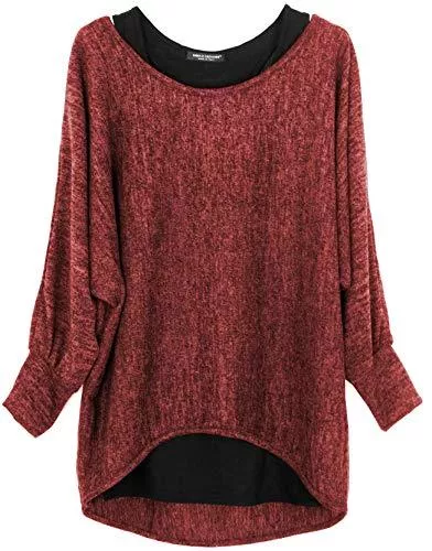 Emma & Giovanni Strickjacken Oversize Pullover (2 Stück) Oberteile Tshirt - Made In Italy - Damen