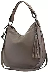 AmbraModa Taschen & Rucksäcke AmbraModa Italiensche Damenhandtasche Schultertasche Hobo Bag aus Echtleder GL027