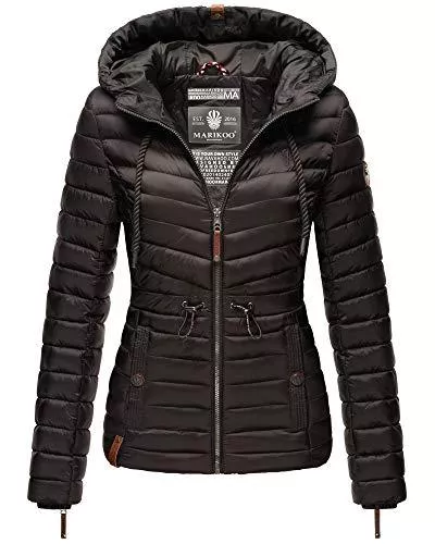 MARIKOO Jacken MARIKOO Damen Steppjacke mit Kapuze und Kordelzug Trend Damenjacke Aniyaa
