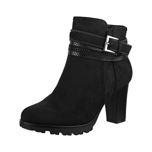 Elara Stiefel Elara Damen Stiefelette Ankle Boots Chunkyrayan