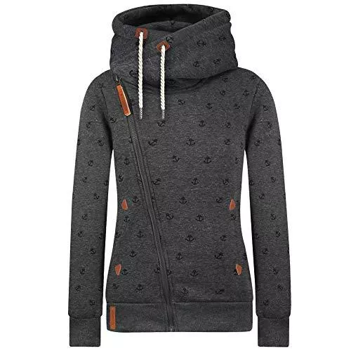Newbestyle Kapuzenpullover Newbestyle Jacke Damen Sweatjacke Vicky Zip Hoodie Pulli Oberteile Damen Kapuzenpullover Pullover mit Kapuze und Kordel