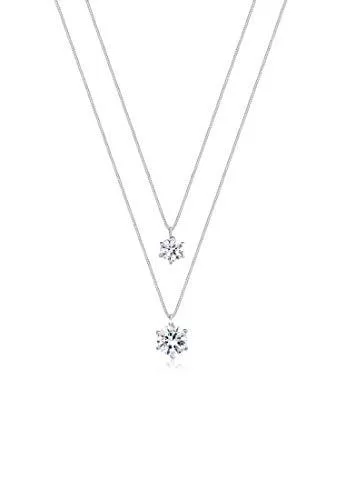 Elli Schmuck Elli Halskette Damen mit Kristalle im Layer Look in 925 Sterling Silber