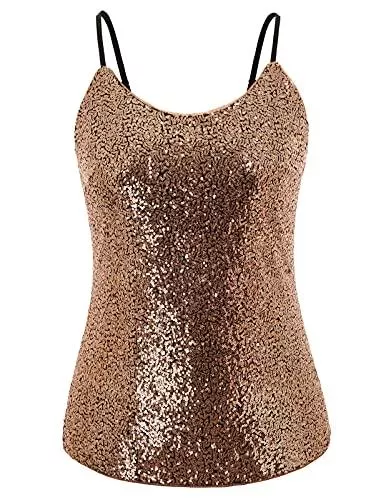 Hanna Nikole Tops Hanna Nikole Damen Übergröße Pailletten Tops Glitzer Schimmer Ärmellos Cami Tank