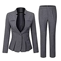 YYNUDA Kostüme YYNUDA Anzug Set Damen Blazer mit Rock/Hose Slim Fit Hosenanzug Elegant Business Outfit für Office