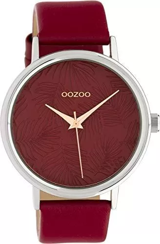 Oozoo Uhren Oozoo Damenuhr mit Lederband 42 MM Colours of Summer Palmen Zifferblatt Unicolor