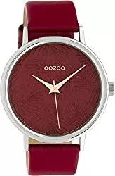 Oozoo Uhren Oozoo Damenuhr mit Lederband 42 MM Colours of Summer Palmen Zifferblatt Unicolor