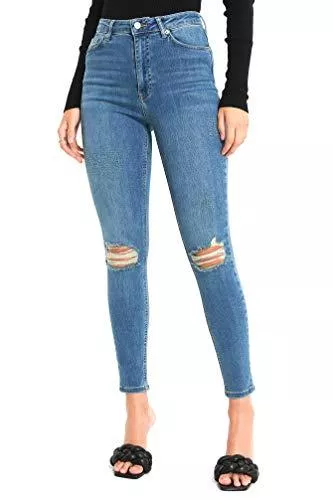 NA-KD Jeans NA-KD Damen Organic Skinny High Waist Destroyed Jeans