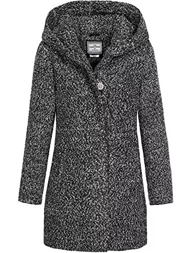 Sublevel Mäntel Sublevel Damen Woll-Mantel Jacke LSL-298/352 Kapuze meliert
