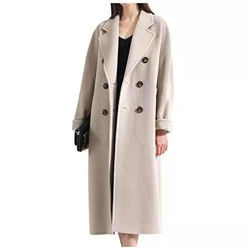 Okseas Mäntel Okseas Damen Trenchcoat Winter Doppelten Breasted Trench Mantel Warm Schlank Vintage Jacke Windmantel Übergangsjacke Wintermantel mit Reverskragen Parka Outwear