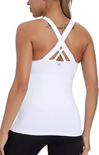 RUNNING GIRL Tops RUNNING GIRL Sport-BH für Damen, überkreuzter Rücken, gepolsterte Riemen, Sport-BHs, mittlere Unterstützung, Yoga-BH mit abnehmbaren Cups