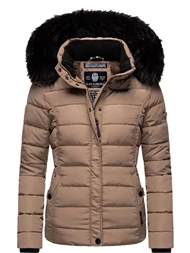 Navahoo Jacken Navahoo Damen Winter Jacke Steppjacke mit abnehmbarem Kunstfell Miamor XS-XXL
