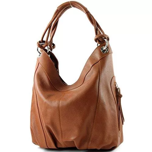 modamoda de Taschen & Rucksäcke modamoda de - Z18 - ital Damenhandtasche aus Leder/Nappaleder