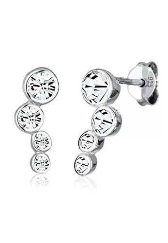 Elli Schmuck Elli Ohrringe Damen Ohrstecker mit Kristallen Kreis in 925 Sterling Silber