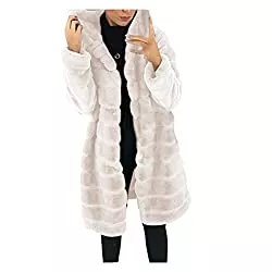 CHENGY Mäntel CHENGY Wintermantel Damen Warm Kapuzenjacke aus Kunstpelz Damen Winter Lange Jacke Mantel Herbst Winter Frauen Cardigan Mantel Lange Übergangsjacke Plüschjacke mit Fell