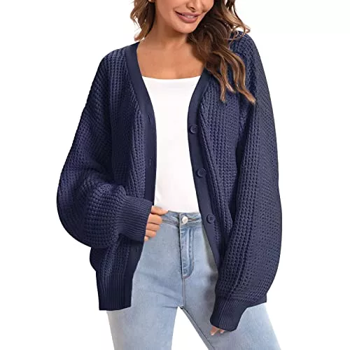Vertvie Strickjacken Vertvie Strickjacke Damen Grobstrick Strick Cardigan Oversize Open Front Knitwear Offene Strickmantel Strickcardigan Herbst Winter Casual Gestrickt Outwear