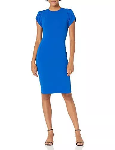 Calvin Klein Business Calvin Klein Damen Tulip Sleeved Seamed Sheath Kleid