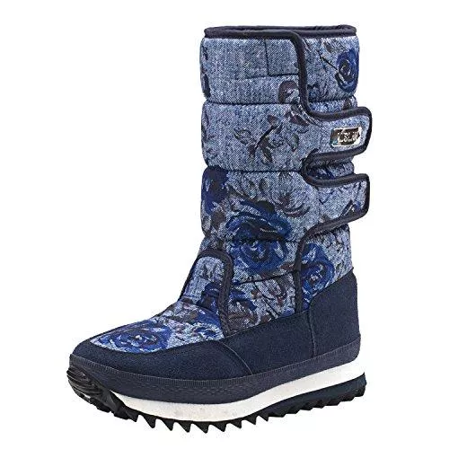 Shenji Stiefel Shenji Damen Schneestiefel mit Rutschfester Sohle Halbstiefel Karo Winterboots Klassisch H9489