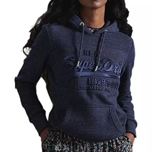 Superdry Kapuzenpullover Superdry Damen Vintage Logo Tonal Hoodie mit Satin und Prägung