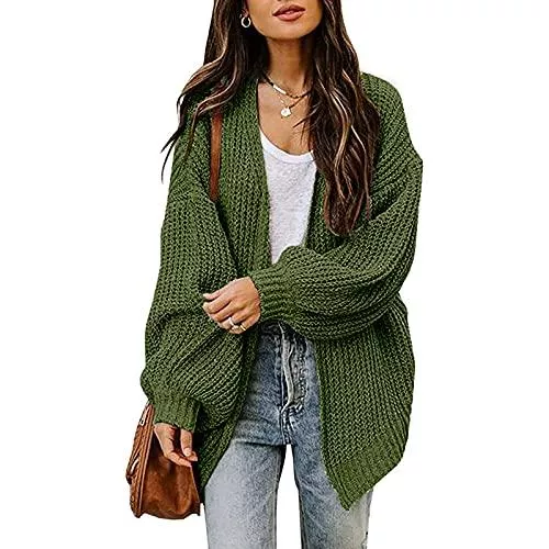 Vertvie Strickjacken Vertvie Damen Strickjacke lässige Bequem Cardigan Langarm Sweater Elegante Chunky Knit Sweaterjacke Strickmantel Vorne Offen Outwear Freizeitjacke