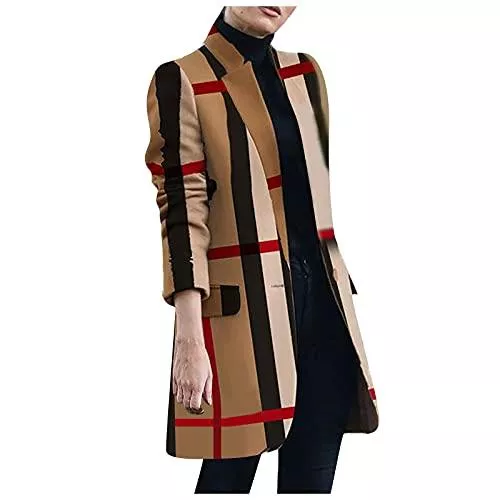 Abrion Blazer Abrion Damen Casual Blazer Langarm Open Front Work Office BohemiaBlumen Druckjacke mit Taschen