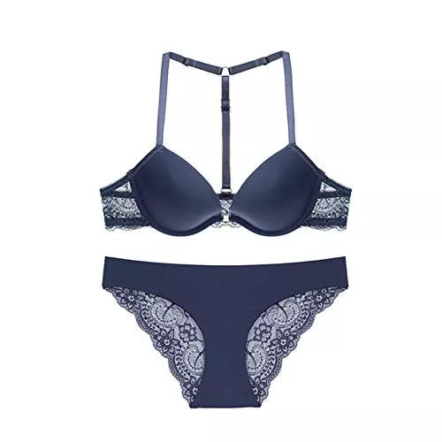 Owenqian Unterwäsche & Dessous Owenqian Damen Lingerie UnterwäSche, Verdickung vorne Verschluss BH und Höschen Stickerei Set Dessous Set Beauty Back Frauen Unterwäsche Set
