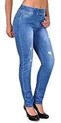 ESRA Jeans ESRA Damen Jeans Hose Skinny und Slim Fit Jeanshose mit Gummibund SkinnyJeans bis Grosse Grössen J291