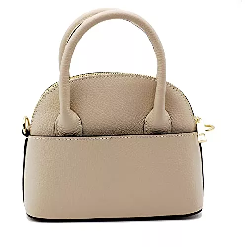 Bella&amp;Quinny Taschen & Rucksäcke Bella&amp;Quinny Lederhandtasche Piccolina Made in Italy, Echtleder, vera pelle in italienischer Tradition. Handtasche, Henkeltasche, Umhängetasche. Modernes Design, hochwertige Verarbeitung. (Beige)