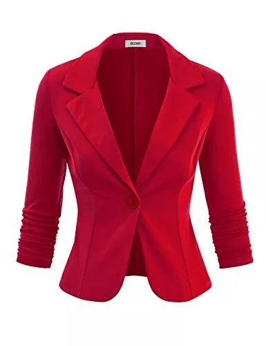 FASHION BOOMY Blazer FASHION BOOMY Damen Casual Arbeit Büro Blazer 3/4 Rüschen Ärmel Strickjacke Regular und Übergrößen