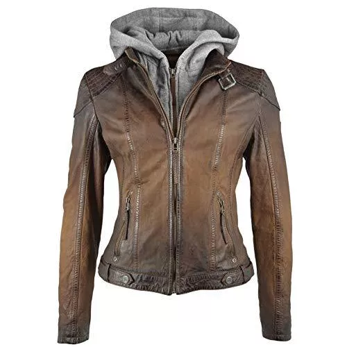 Gipsy Jacken Gipsy Damen Lederjacke CASCHA LAMOV mit Kapuze