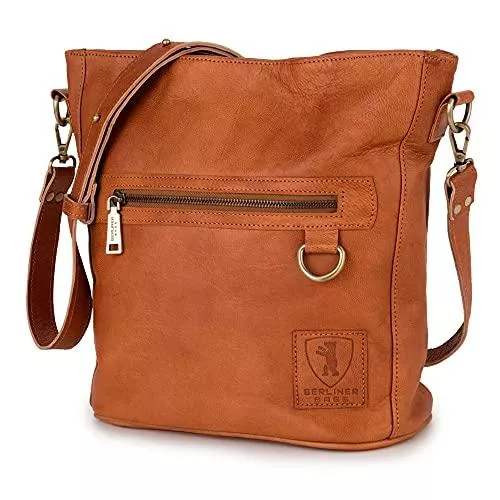 Berliner Bags Taschen & Rucksäcke Berliner Bags Vintage Schultertasche Siena, Umhängetasche aus Leder Handtasche für Frauen - Braun
